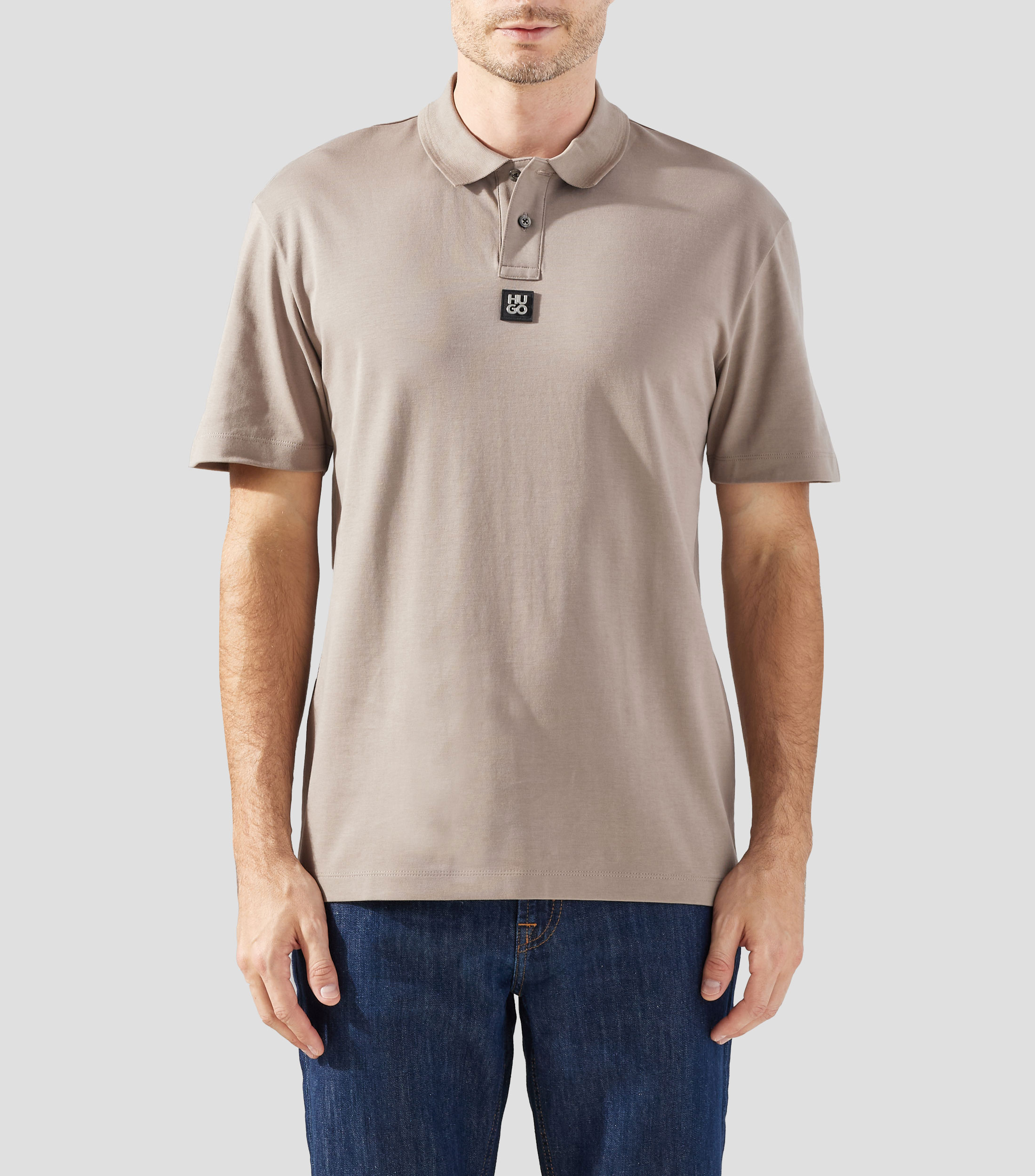 Playera tipo polo manga corta lisa Hombre